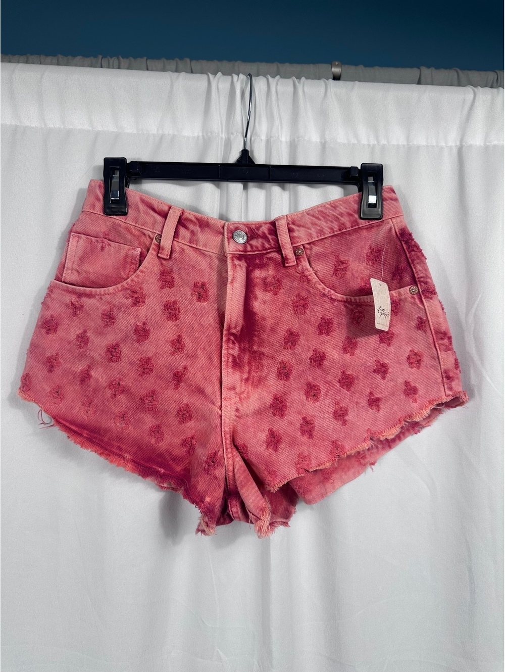 Free People Dragonfruit Sorbet Pink/Rose Denim Shorts Size 27